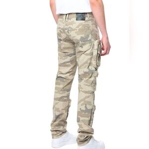 💨 Smoke Rise NY • Men's Camo Cargo Denim Jeans